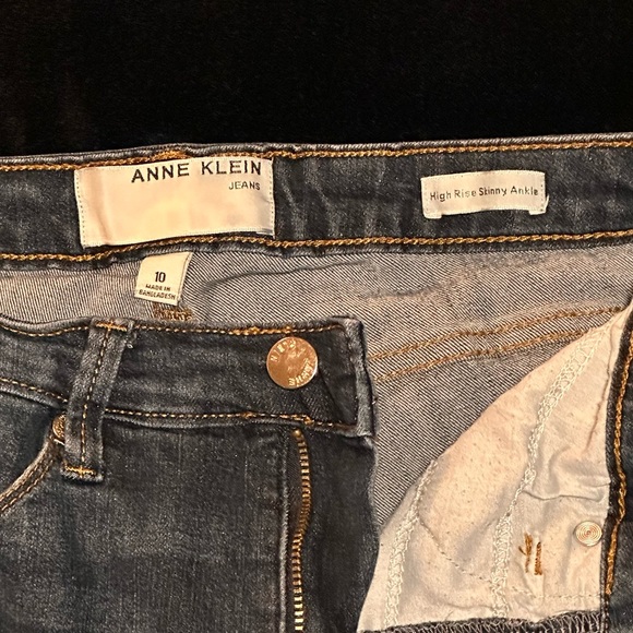 Anne Klein High Rise Skinny Ankle Jeans 10 - Picture 7 of 12